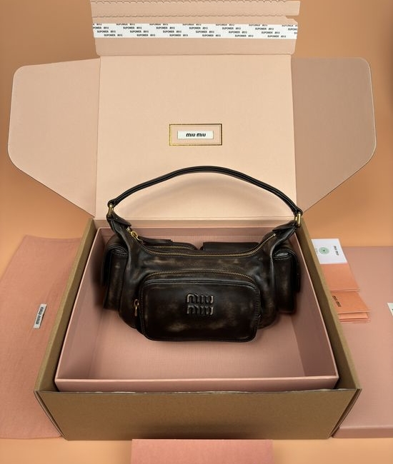 Miu Miu Hobo Lambskin Shoulder Bag 5BC146