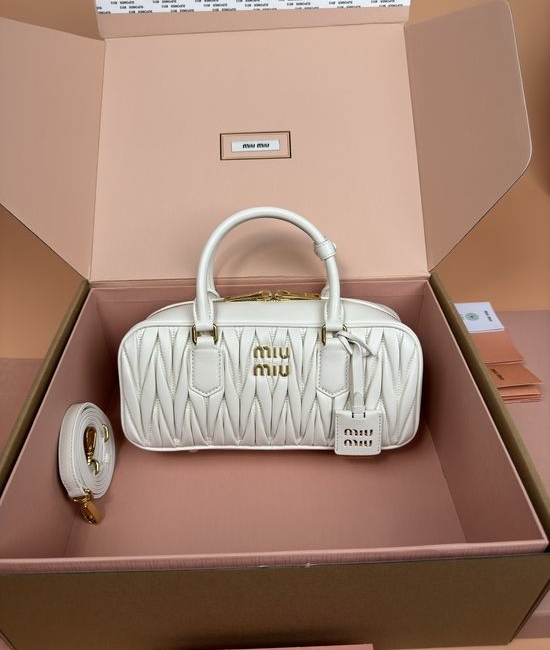 Miu Miu Arcadie Matelasse Medium Bowling Bag 5BB148