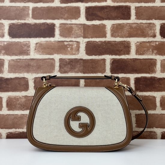 Gucci Shoulder Bag Canvas Brown Trim 815716