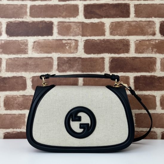 Gucci Shoulder Bag Canvas Black Trim 815716