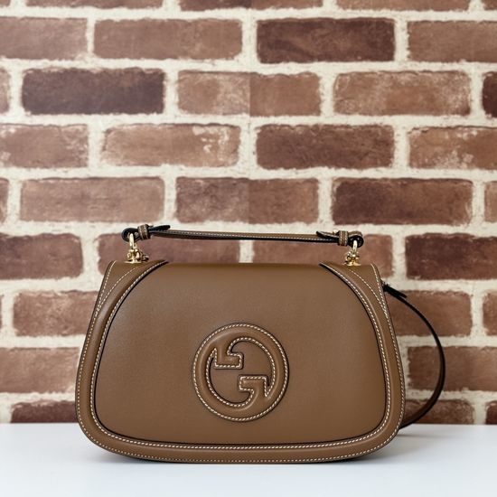 Gucci Leather Shoulder Bag Brown 815716