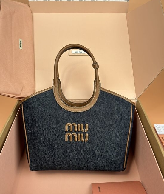 Miu Miu IVY Denim Medium Handbag 5BG286