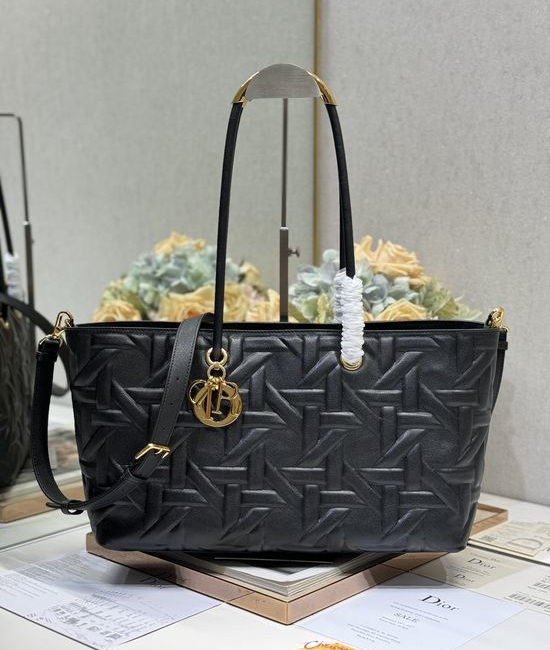 Christian Dior CD Toujours Black Quilted Leather Handbag 1166