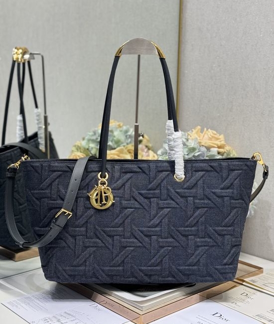 Christian Dior CD Toujours Large Denim Tote Bag 4216