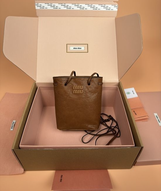 Miu Miu Nappa Leather Mini Tote Crossbody Bag 5NF460
