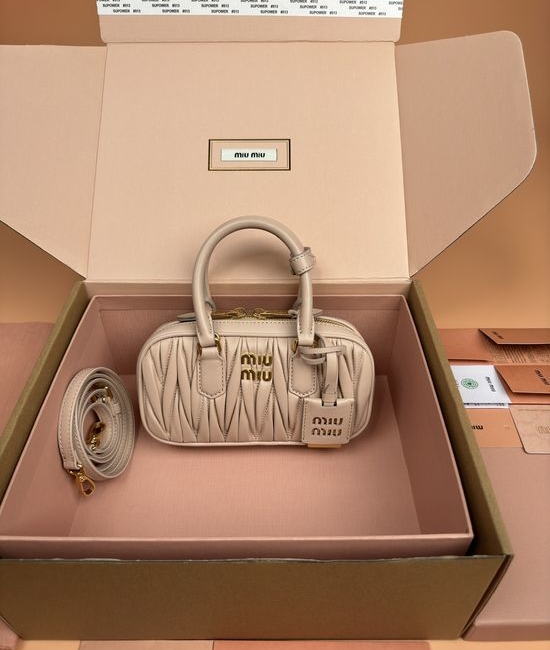 Miu Miu Arcadie Matelasse Lambskin Mini Bowling Bag 5BP088