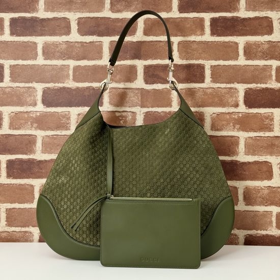 Gucci Suede Embossed Shoulder Bag 815924