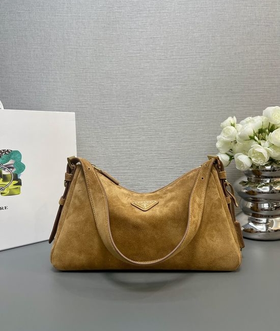 Prada Aimee Suede Hobo Bag 1BC229