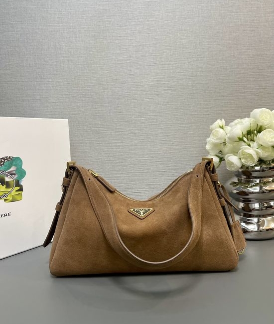 Prada Aimee Suede Hobo Bag 1BC229