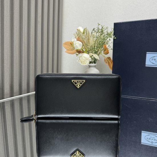 Prada Single Zip Saffiano Leather Wallet 1ML506
