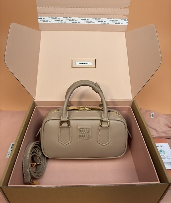 Miu Miu Arcadie Leather Bowling Bag 5BB142