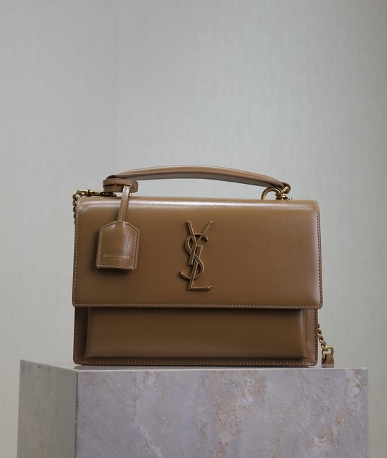 Yves Saint Laurent YSL Sunset Beige Gold Buckle Bag 634723
