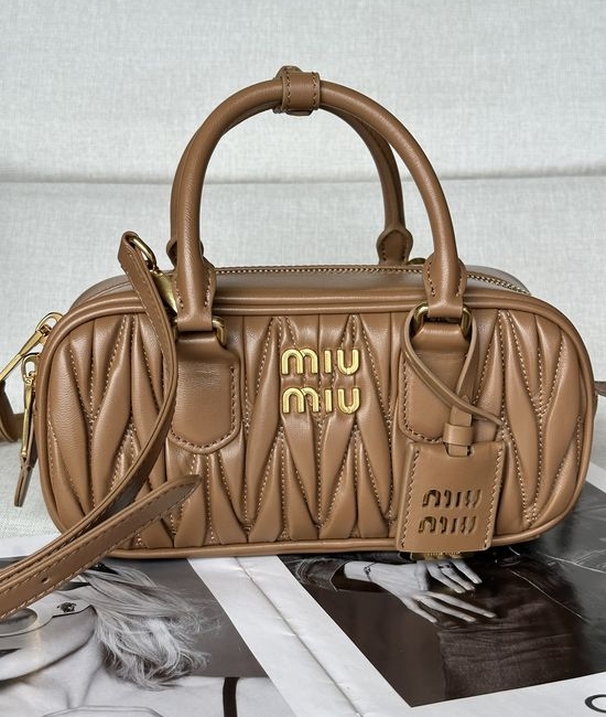 Miu Miu Bowling Bag Matelasse Leather Adjustable Strap bc142A