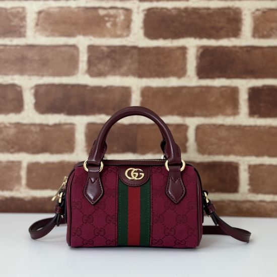 Gucci Crossbody Bag Burgundy Fabric 781490