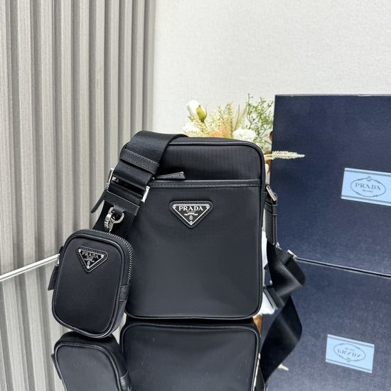Prada Re-Nylon Triangular Logo Crossbody Bag 2VH112