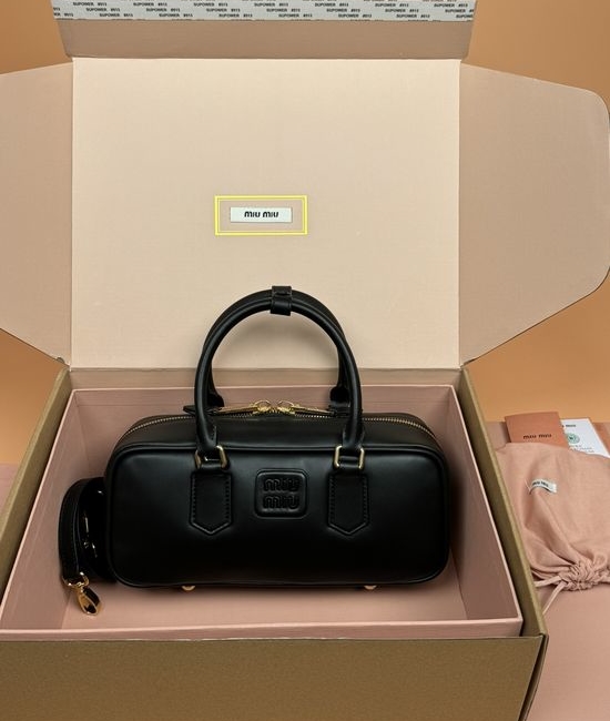 Miu Miu Arcadie Leather Bowling Crossbody Bag 5BB148