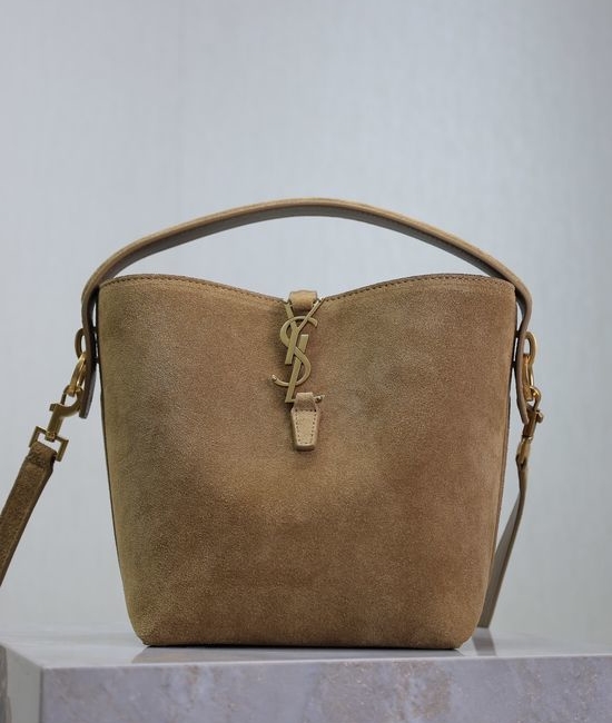 Yves Saint Laurent YSL LE 37 Small Suede Water Bucket Bag 749036