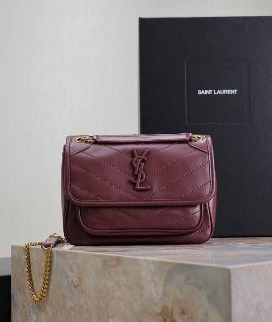 Yves Saint Laurent YSL Niki Lambskin Leather Handbag 533037