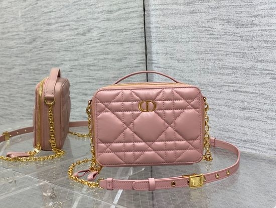 Christian Dior CD Caro Pink Quilted Chain Bag 5140/9039