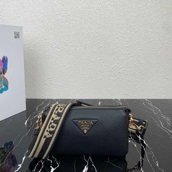 Prada Deerskin Pattern Three-layer Shoulder Bag 1BH194
