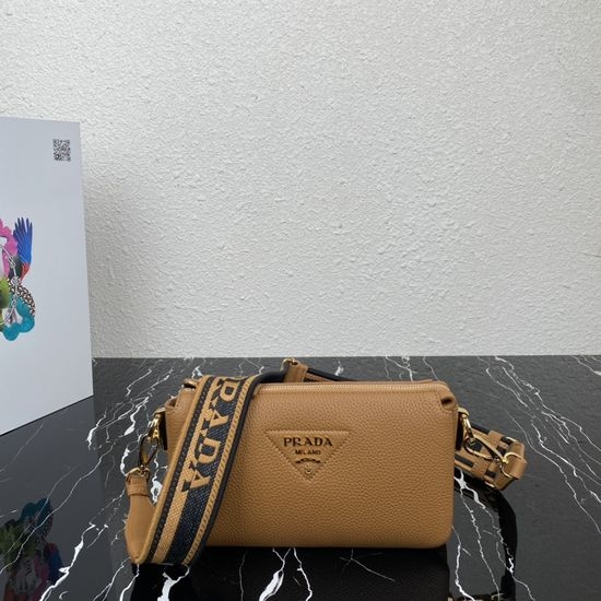 Prada Deerskin Pattern Three-layer Shoulder Bag 1BH194
