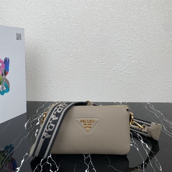Prada Deerskin Pattern Three-layer Shoulder Bag 1BH194