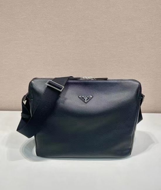 Prada Soft Leather Messenger Bag with Woven Strap 2VH182