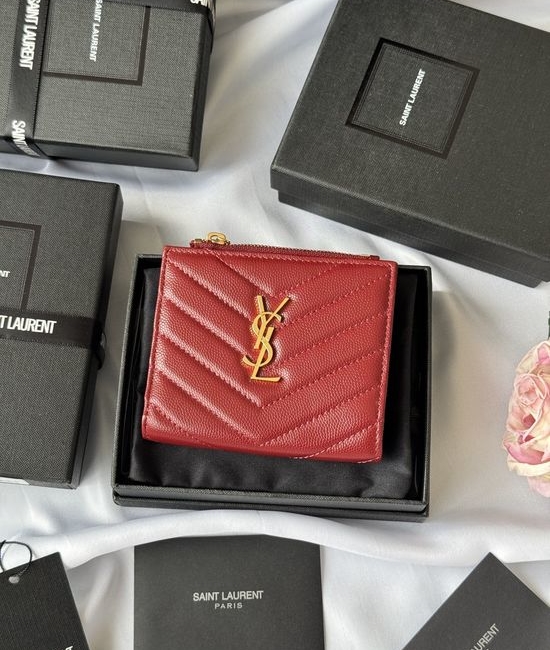 Yves Saint Laurent YSL Fish Grain Card Holder Practical Design 517045