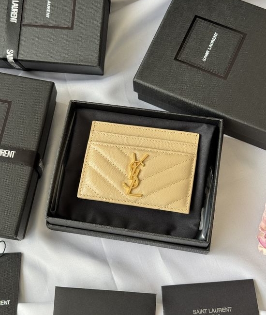 Yves Saint Laurent YSL MONOGRAM Matelasse Leather Card Holder 423291