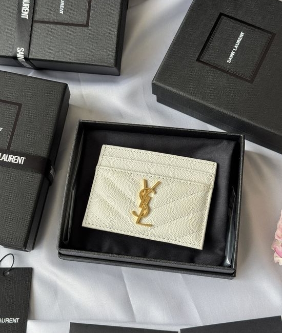 Yves Saint Laurent YSL MONOGRAM Matelasse Leather Card Holder 423291