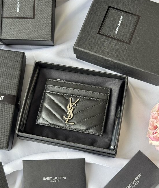 Yves Saint Laurent YSL MONOGRAM Leather Card Holder 423291