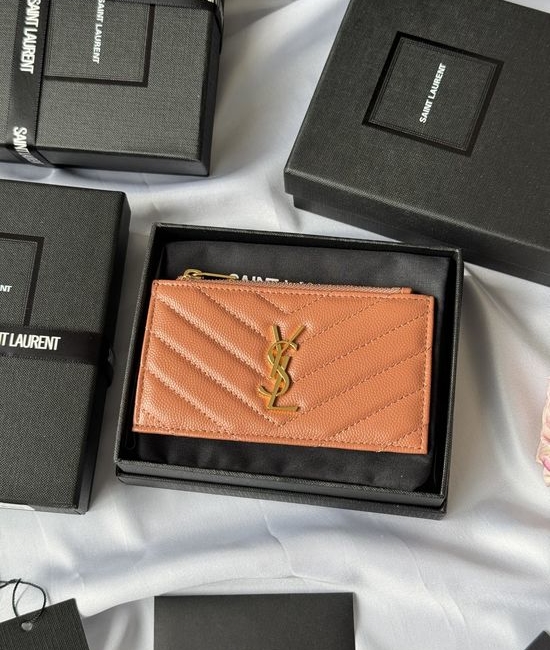 Yves Saint Laurent YSL Grain Leather Card Holder 607915