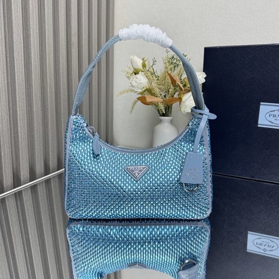 Prada Hobo Crystal Embellished Bag 1NE515