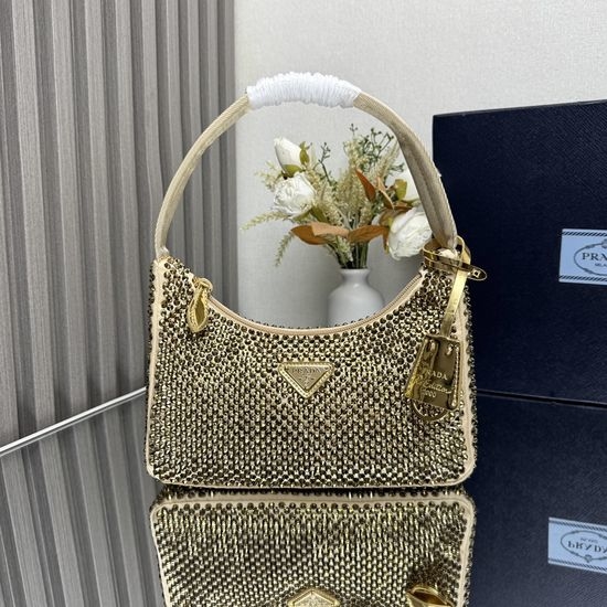 Prada Hobo Rhinestone Handbag 1NE515