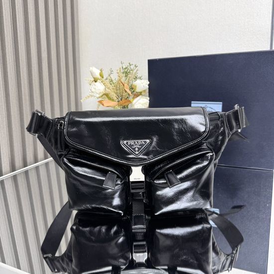Prada Leather Crossbody Bag with Geometric Design 2VH174