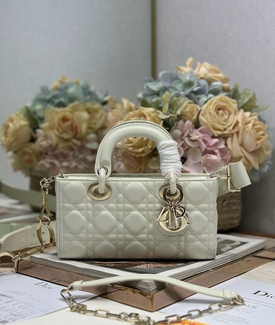 Christian Dior CD Lady DJoy Bag White Lambskin 0540
