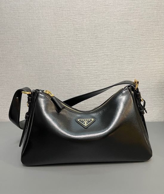 Prada Aimee Hobo Patent Leather Shoulder Bag 1BC229