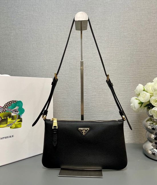 Prada Calfskin Hobo Shoulder Bag 1BC238