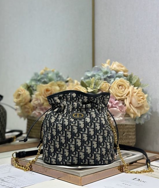 Christian Dior CD 30 Montaigne Canvas Bucket Bag 2374