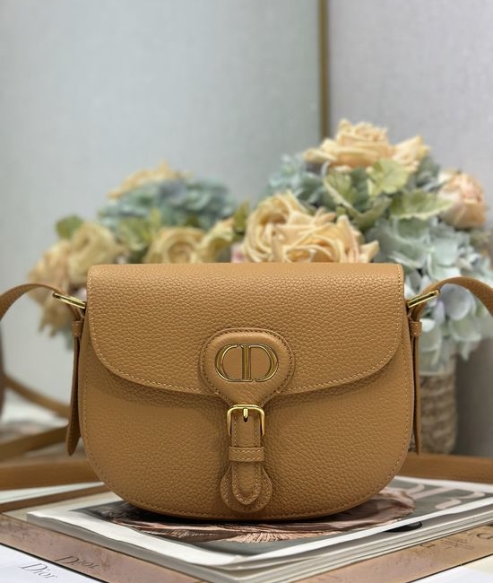 Christian Dior CD Bobby Beige Grained Leather Bag 2092