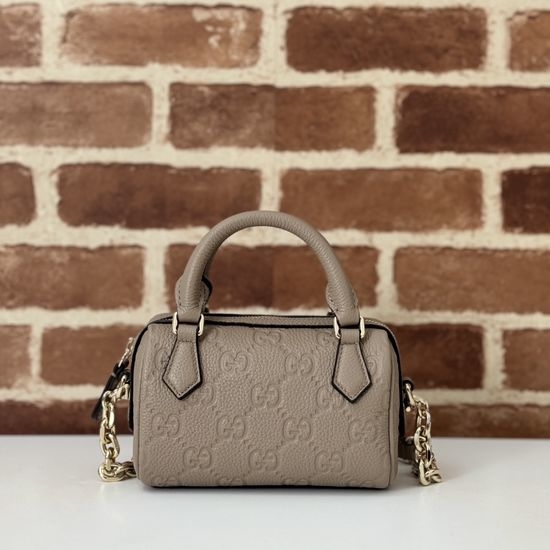 Gucci GG Embossed Grained Gray Bag 815256