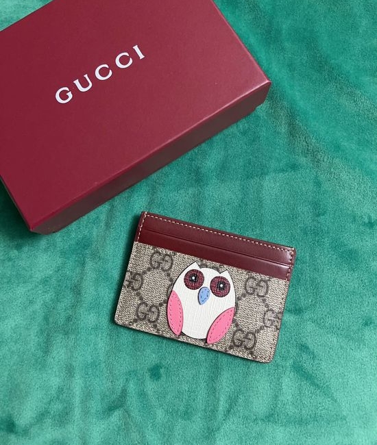 Gucci PVC And Calfskin Card Holder With Cartoon Prints 818769