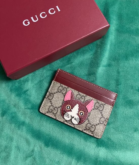 Gucci PVC And Calfskin Card Holder With Cartoon Prints 818769