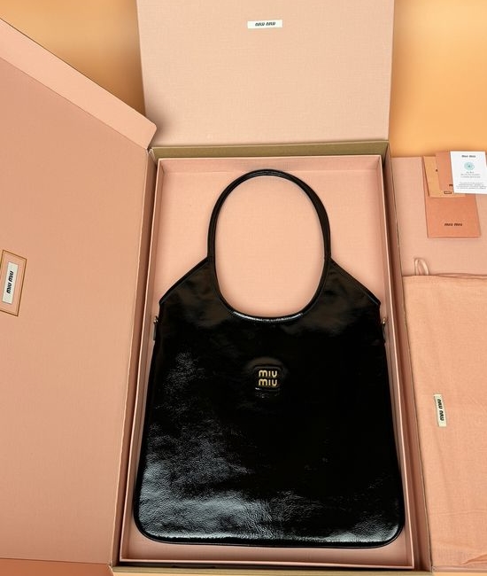 Miu Miu IVY Naplak Patent Leather Tote Bag 5BG231