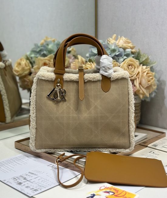 Christian Dior CD Toujours Suede Leather Handbag 1188