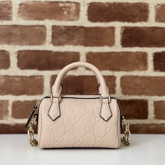 Gucci GG Embossed Grained Pink Bag 815256