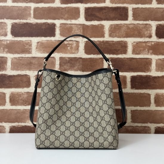 Gucci Leather Tote Bag Coffee Black 815103