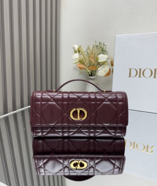 Christian Dior CD Miss Caro Top Handle Quilted Clutch 5221