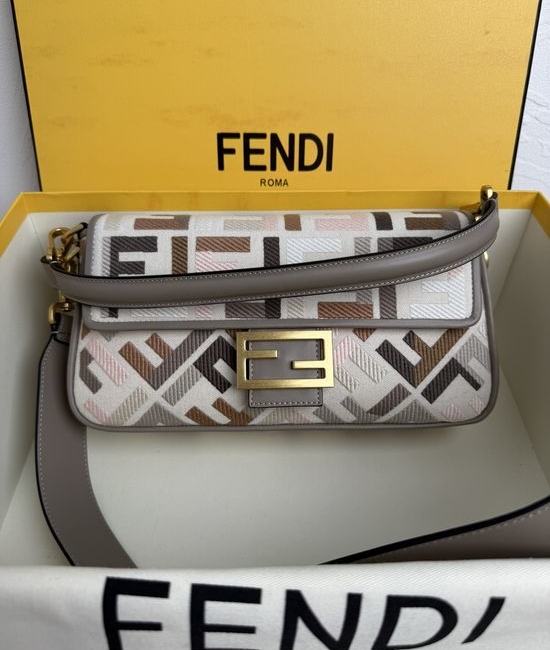 Fendi Baguette FF Logo Embroidered Bag 0159