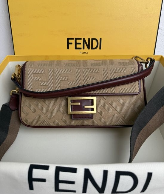 Fendi Baguette FF Logo Embroidered Bag 0159